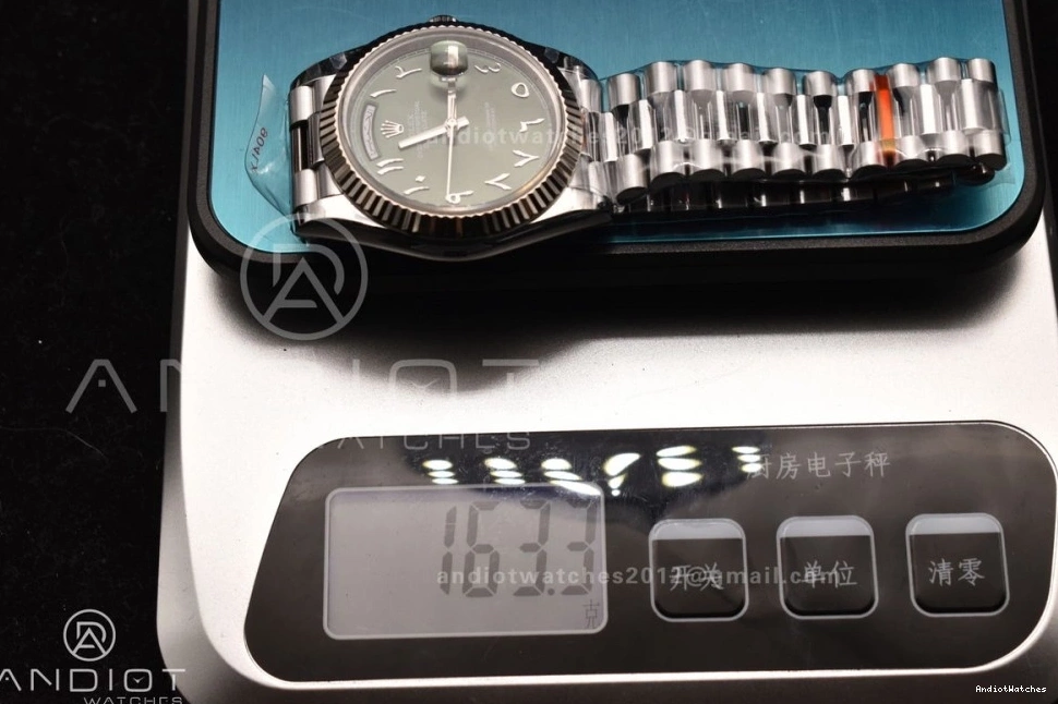 Steel SS President 722 904L V3 UrbanStyle Weight) 40 VR3255 Green DayDate Arabic JDF Dial on (Gain Bracelet 0718